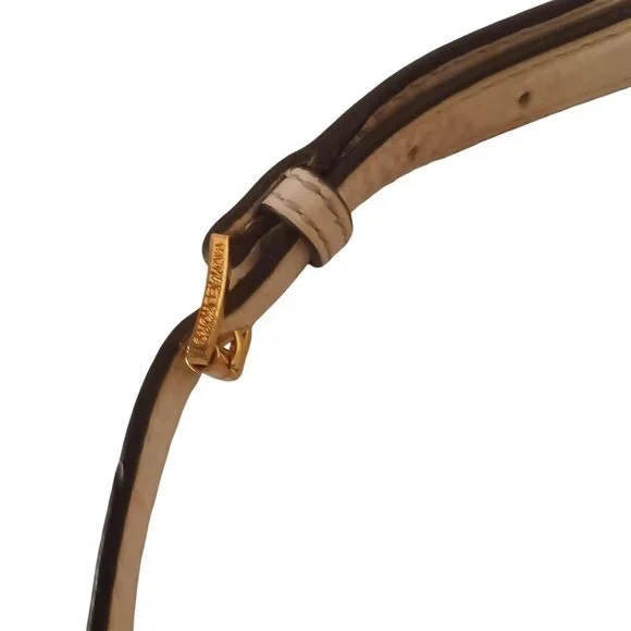 Michael Kors Hamilton Pebbled Vanilla Leather Crossbody Purse - Picture 4 of 7